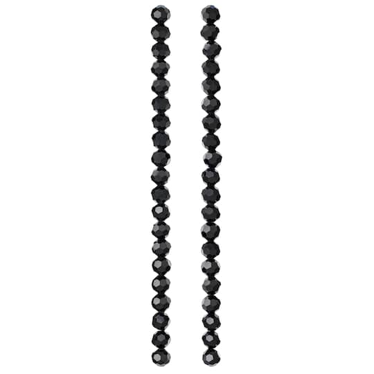 12 Pack: Black Faceted Glass Round Beads, 8mm by Bead Landing™